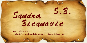 Sandra Bicanović vizit kartica